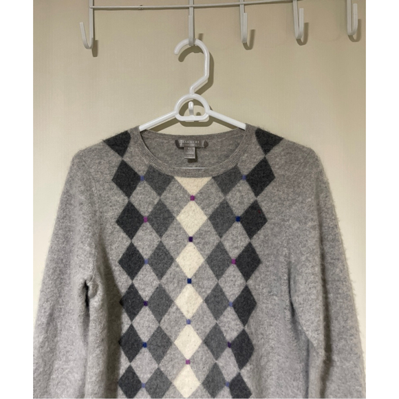 NWOT 2 PLY 100% Cashmere By Charter CArgyle Cashmere Crew Neck Sweater XL - Picture 3 of 9